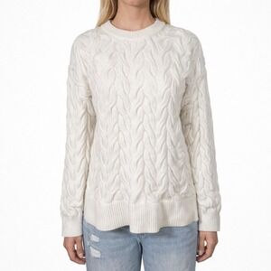 Philosophy‎ White Cable Knit Sweater M Fisherman Core